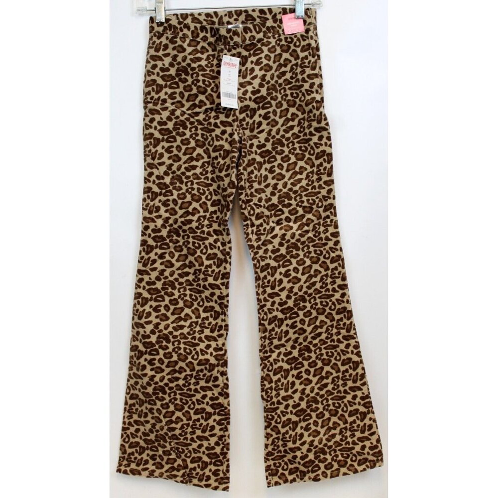 NWT 2005 Gymboree Teacher's Pet Leopard Cat Print Velveteen Pants sz 10 Flared